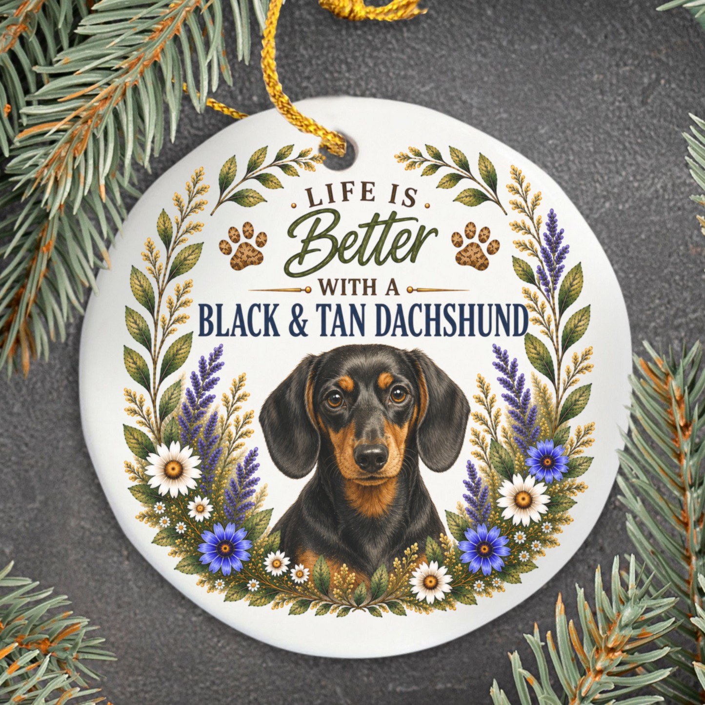 Black and Tan Dachshund Ornament, Doxie Lover Gift, Dachshund Mom Gift, Dog Keepsake