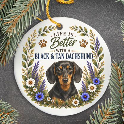 Black and Tan Dachshund Ornament, Doxie Lover Gift, Dachshund Mom Gift, Dog Keepsake