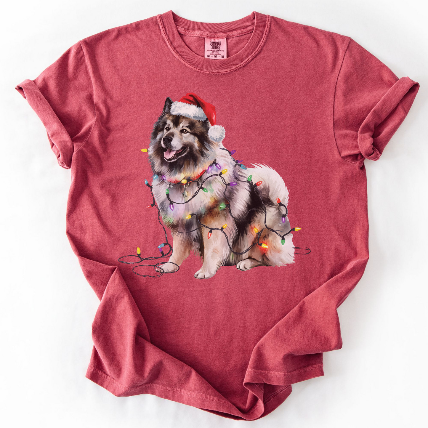 Christmas Keeshond Shirt, Christmas Lights Dog Shirt, Christmas Dog, Keeshond Mom Shirt, Gift for Dog Lover, Keeshond