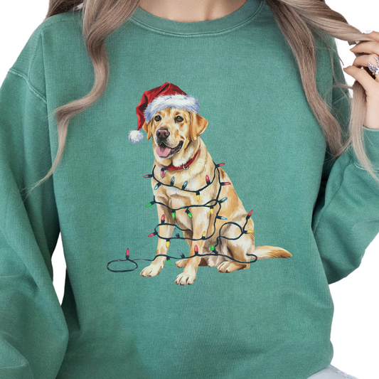 Yellow Labrador Christmas Lights Sweatshirt