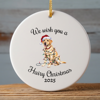 Load image into Gallery viewer, Christmas Yellow Labrador Ornament, Christmas Lights Dog Keepsake

