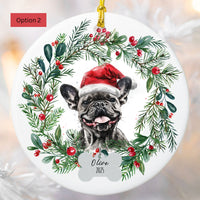 Load image into Gallery viewer, Personalized French Bulldog Ornament, Custom Dog Christmas Ornament, Customized Pet Name Ornament, Pet Memorial, Custom Dog Keepsake
