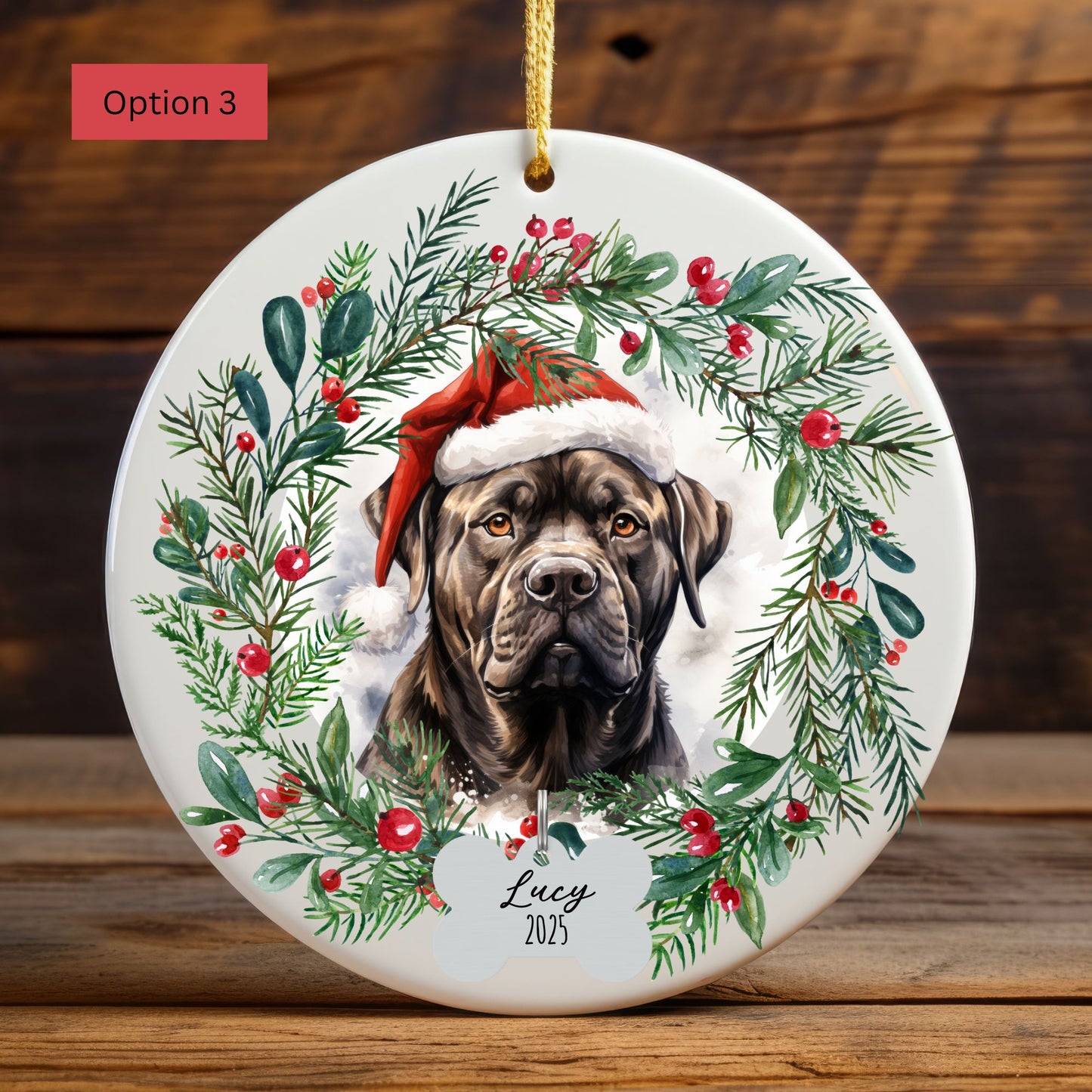 Personalized Cane Corso Christmas Ornament