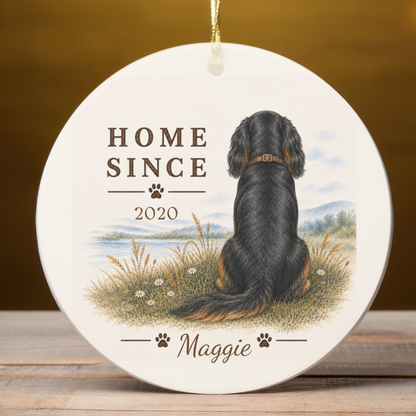Personalized Black and Tan Cavalier Ornament, Double Sided Gotcha Day Gift, Custom Dog Keepsake