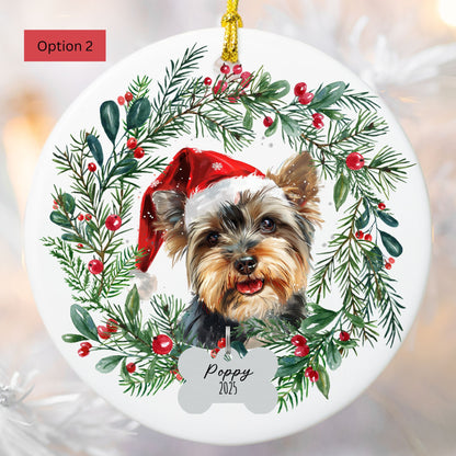 Personalized Yorkshire Terrier Christmas Ornament