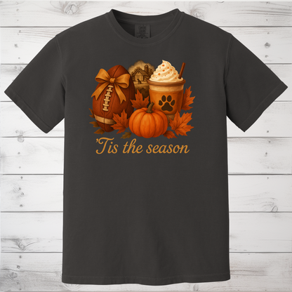 Pumpkin Spice Paw Print Football Top