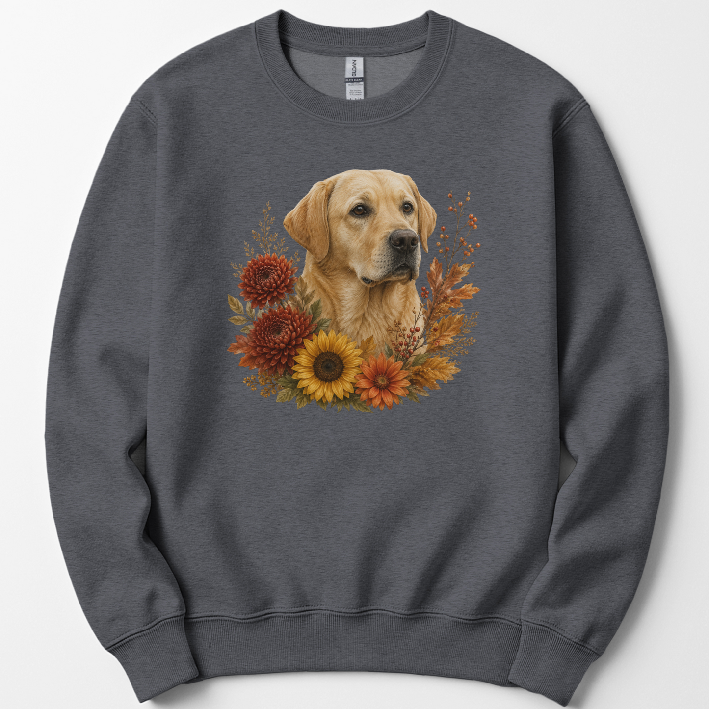 Yellow Labrador Autumn Floral Sweatshirt
