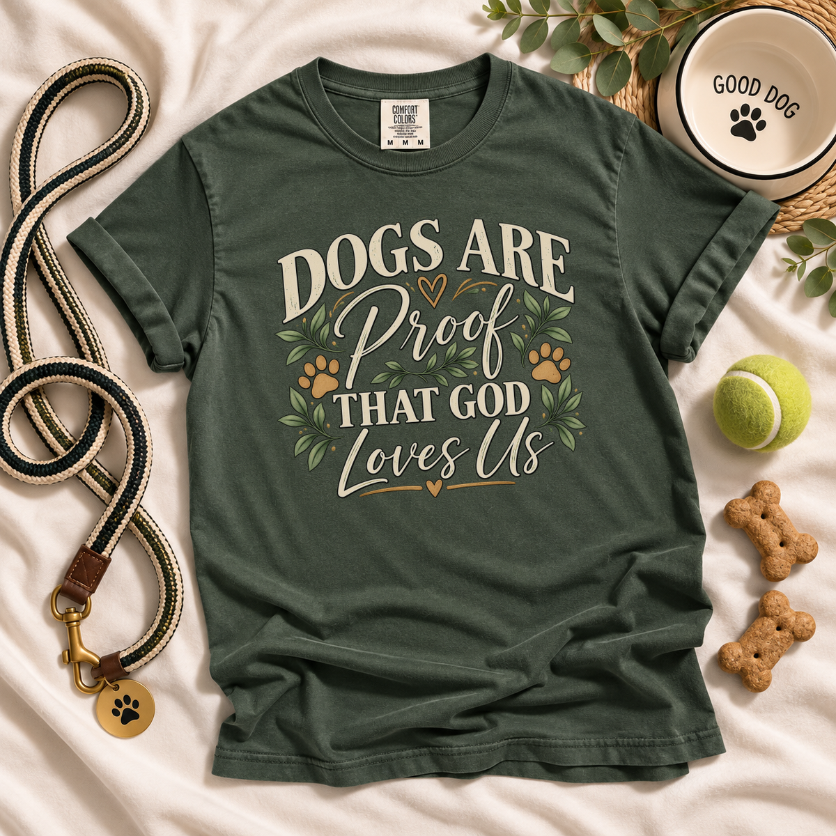 Christian Dog Lover Shirt, Dogs Are Proof God Loves Us, Comfort Colors Tee