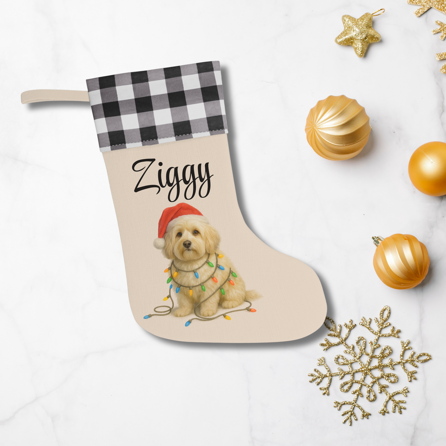 Personalized Havanese Christmas Stocking, Holiday Decor Gift for Pet Lovers
