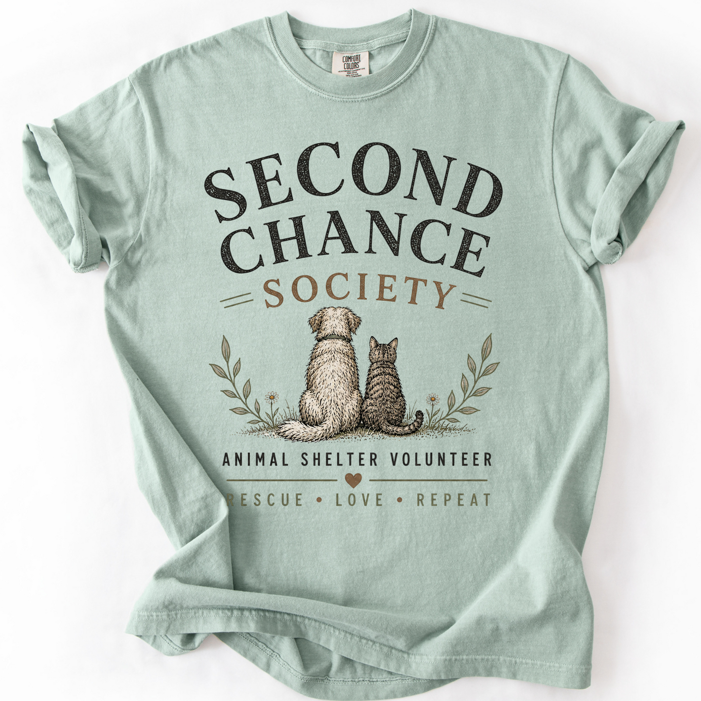 Animal Shelter Volunteer Shirt, Rescue Volunteer Gift, Second Chance Society Comfort Colors Tee