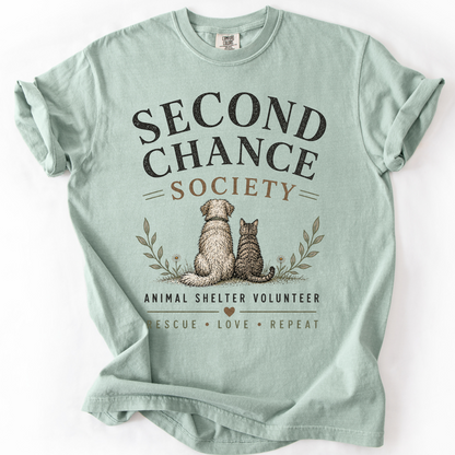 Animal Shelter Volunteer Shirt, Rescue Volunteer Gift, Second Chance Society Comfort Colors Tee