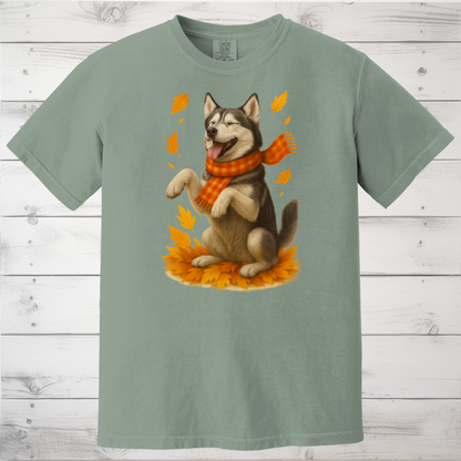 Siberian Husky Autumn Sweatshirt, Cozy Fall Dog Sweater, Husky Lover Apparel, Cute Autumn Dog Shirt, Gift for Pet Lovers