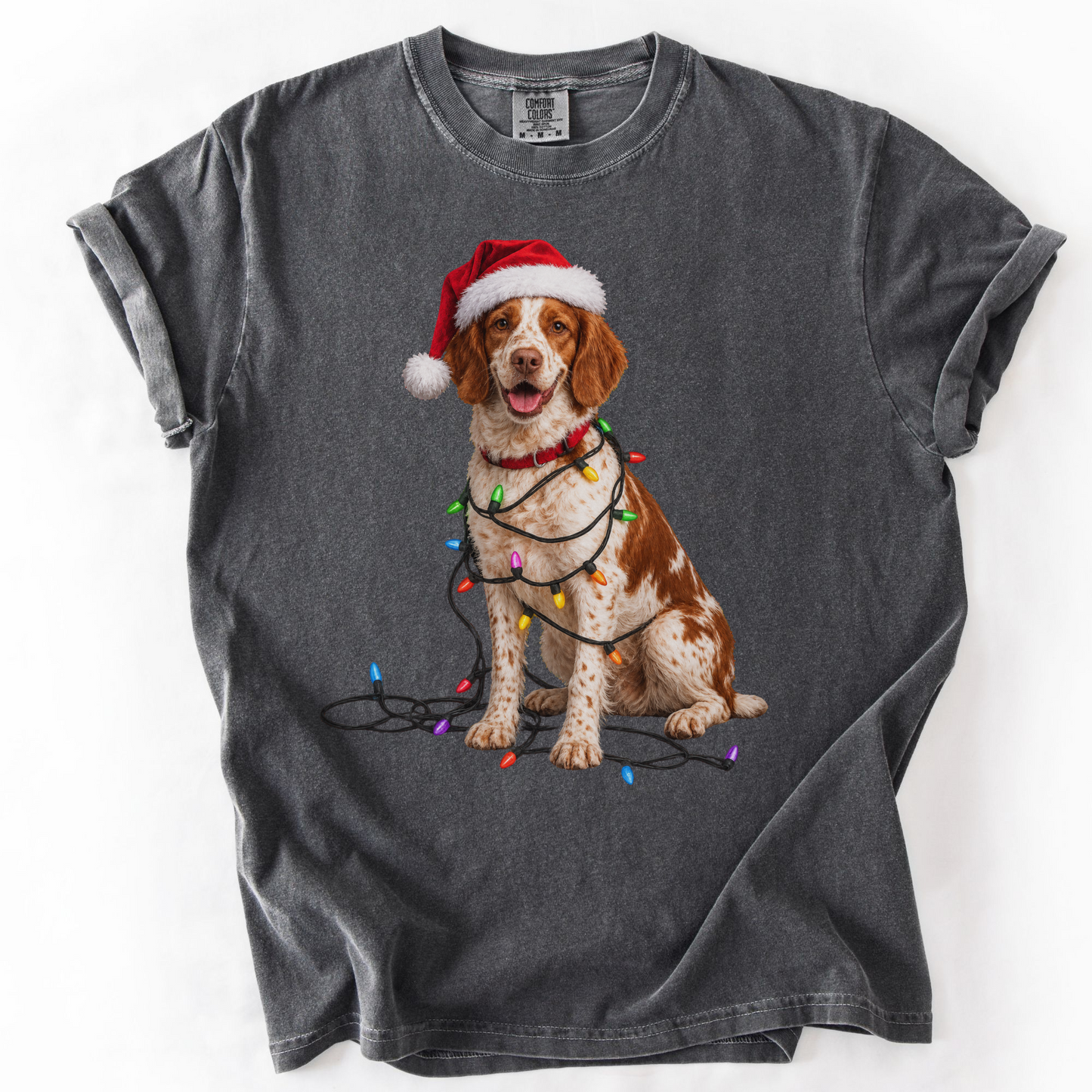 Brittany Spaniel Christmas Lights Shirt