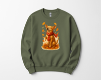 Load image into Gallery viewer, Chihuahua in Autumn Leaves T-shirt, Fall Dog Sweatshirt, Pet Lover Gift, Cozy Canine Apparel, Chihuahua in Scarf, Dog Mom Present
