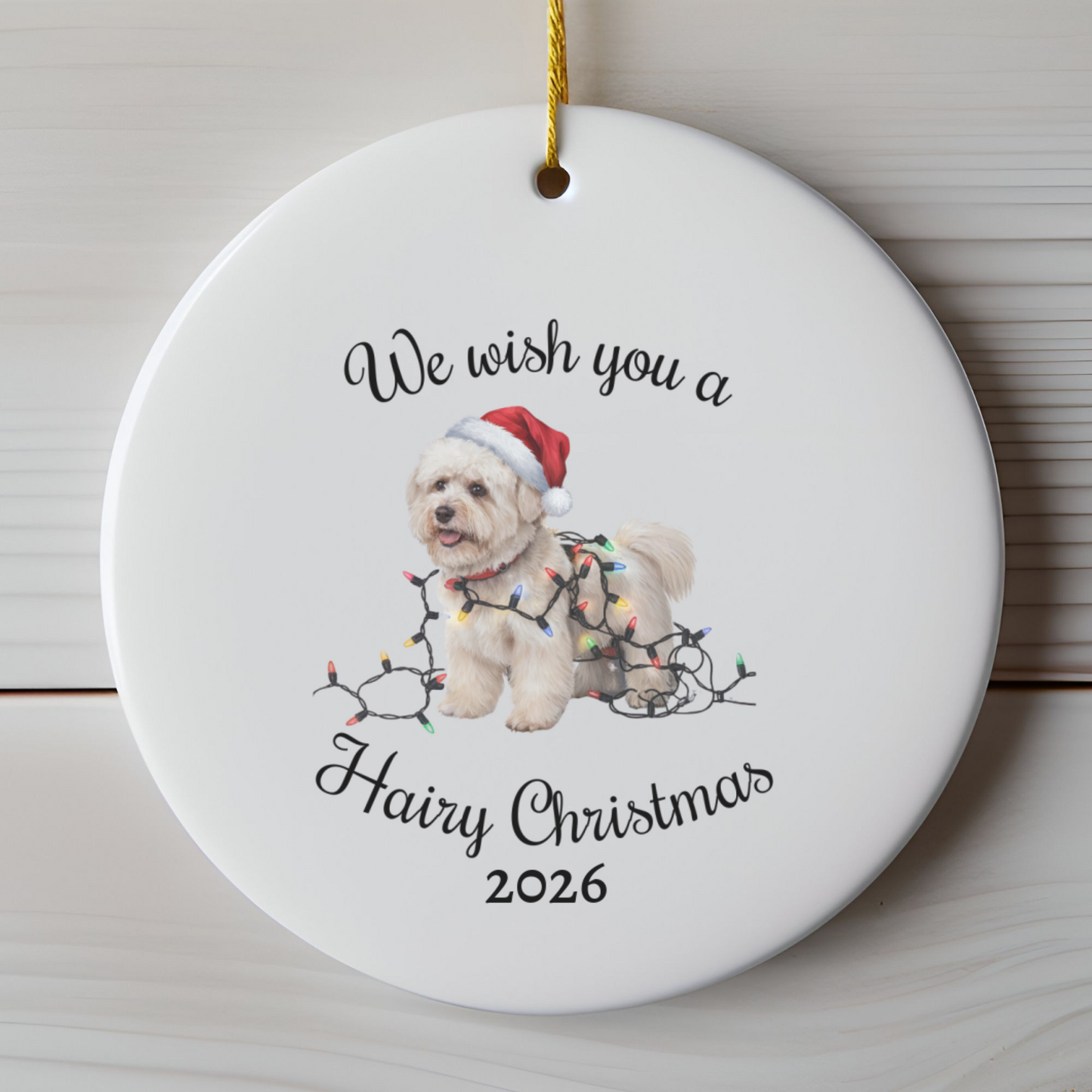 Bichon Frise Christmas Ornament, Personalized Ceramic Keepsake, Gift for Dog Lovers, Cute Bichon Dog Decor, Holiday Tree Decoration