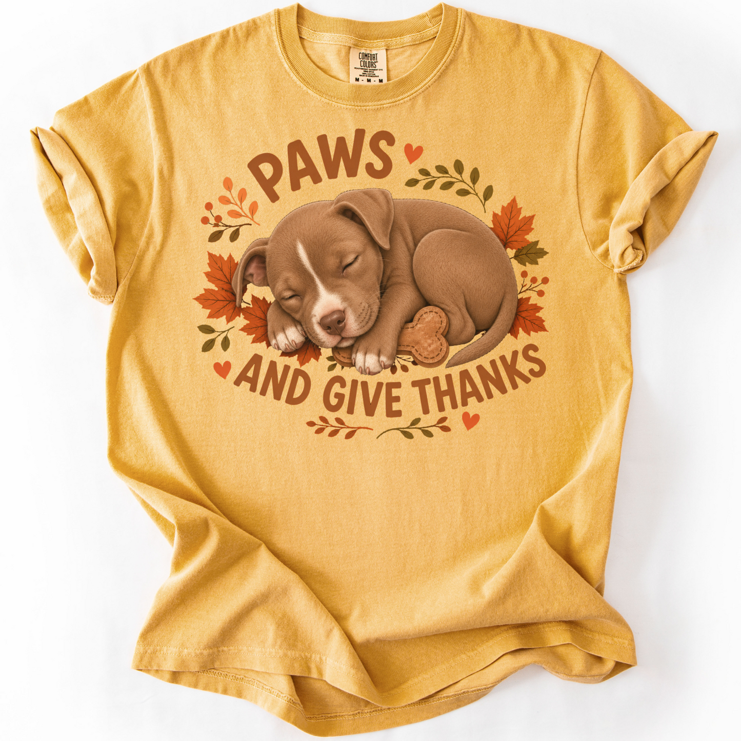 Pitbull Thanksgiving Shirt, Paws Give Thanks Tee, Fall Pit Bull Dog Lover Gift