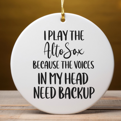 Alto Sax Ornament, Ceramic Musician Gift
