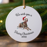 Load image into Gallery viewer, Christmas Weimaraner Ornament, Christmas Lights Dog Keepsake
