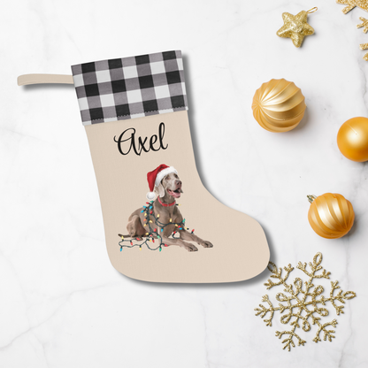 Personalized Weimaraner Christmas Stocking, Holiday Decor Gift for Pet Lovers