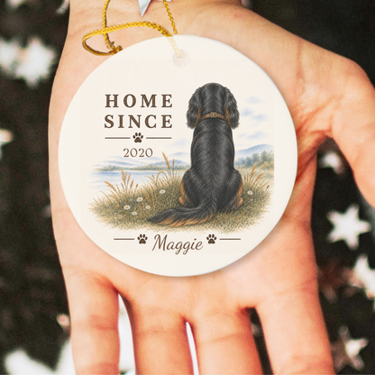 Personalized Black and Tan Cavalier Ornament, Double Sided Gotcha Day Gift, Custom Dog Keepsake