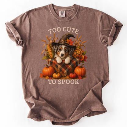 Australian Shepherd Halloween Shirt, Too Cute To Spook Fall Dog Lover Tee