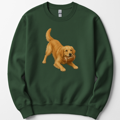 Golden Retriever Football Sweatshirt Dog Lover Game Day Crewneck Golden Mom Gift