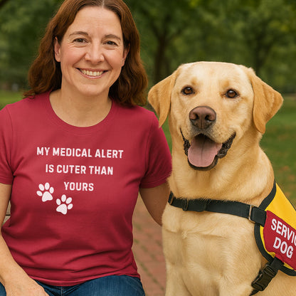 My Medical Alert Is Cuter Than Yours T-Shirt | Comfort Colors 1717 Service Dog Humor Tee