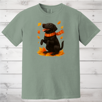 Load image into Gallery viewer, Black Labrador Autumn Sweatshirt, Cute Fall Dog Shirt, Dog Lovers Gift, Cozy Dog Sweater, Labrador in Leaves, Gift For Pet Moms
