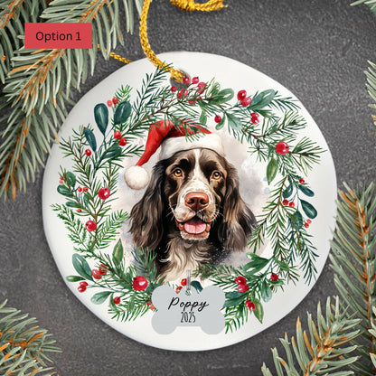 Personalized Springer Spaniel Christmas Ornament