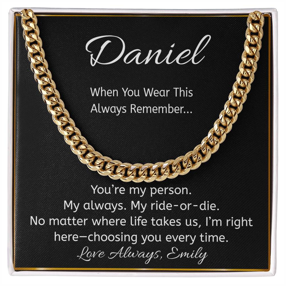 “You’re My Person” Personalized Message Card Necklace – Ride or Die Gift