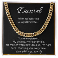 Load image into Gallery viewer, “You’re My Person” Personalized Message Card Necklace – Ride or Die Gift