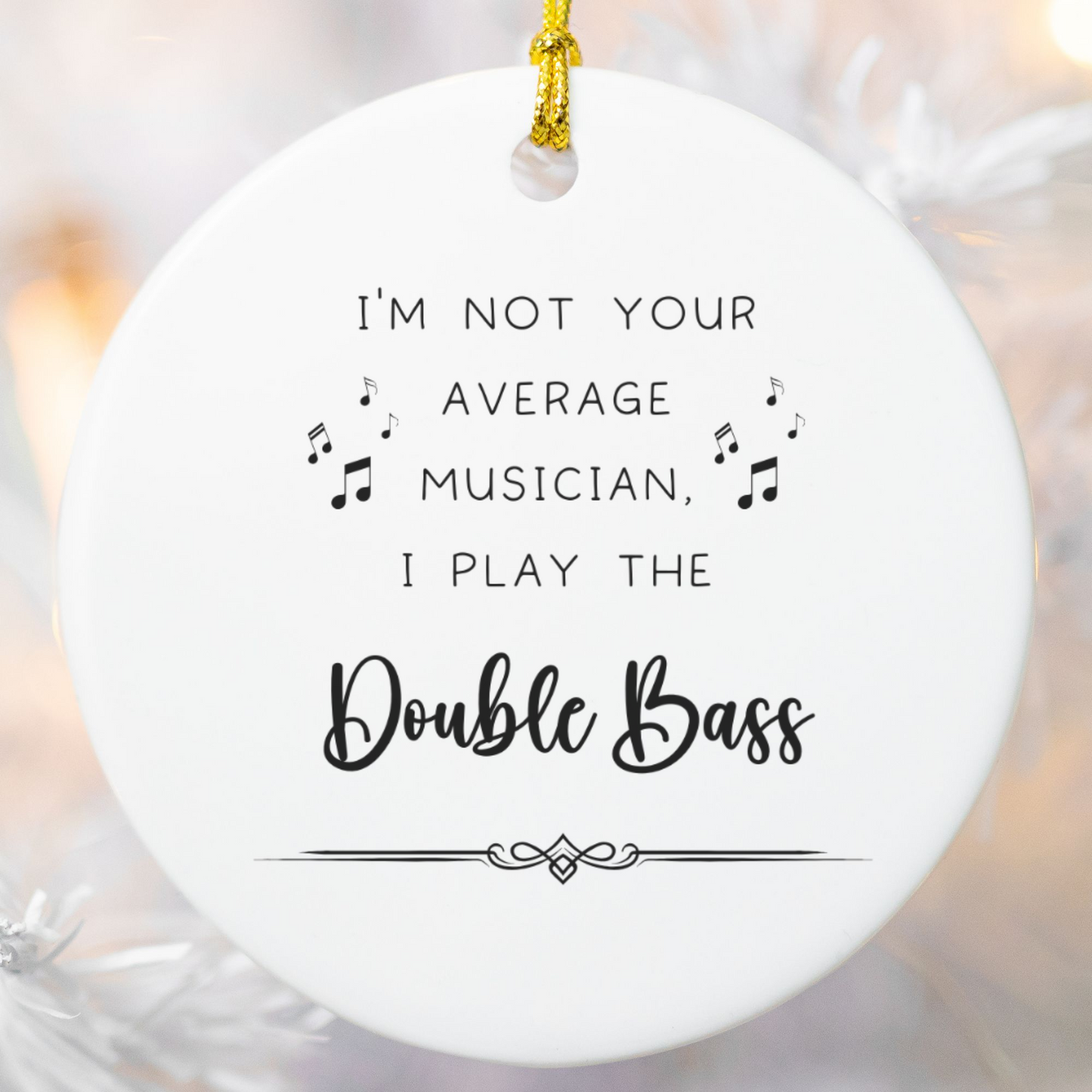 Funny Double Bass Ornament Musician Christmas Gift Orchestra Bass Player Decor