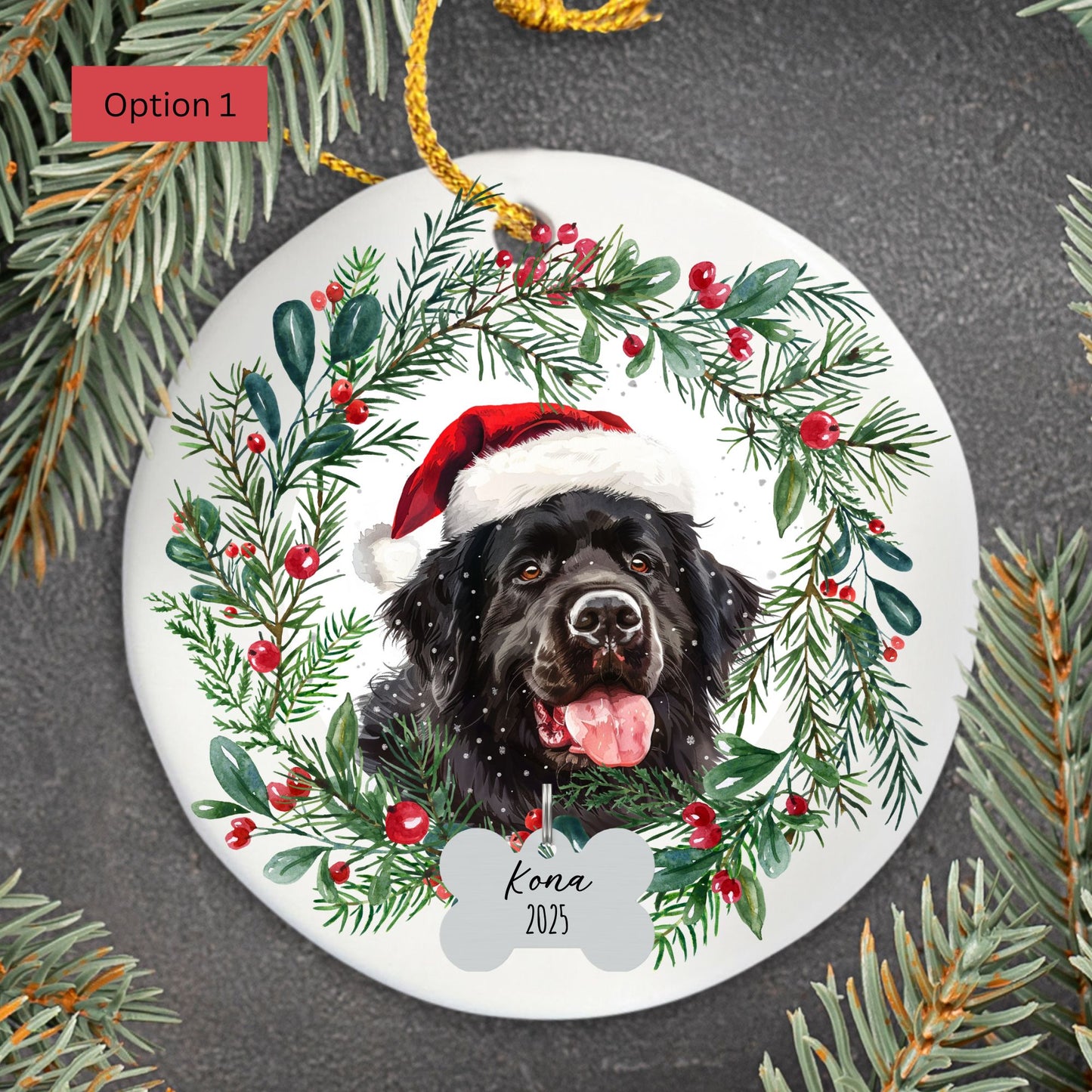 Personalized Newfoundland Christmas Ornament