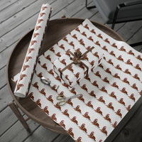 Load image into Gallery viewer, Ruby Cavalier King Charles Spaniel Christmas Lights Wrapping Paper
