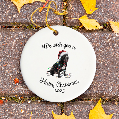 Christmas Cane Corso Ornament, Christmas Lights Dog Keepsake