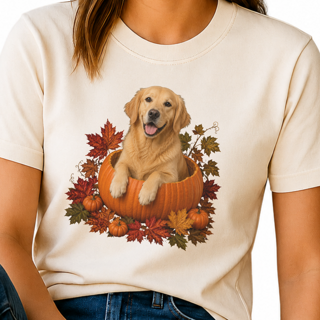 Golden Retriever Pumpkin Shirt