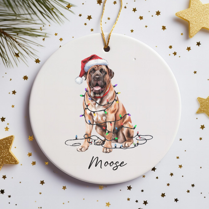 Mastiff Christmas Ornament, Personalized Dog Keepsake