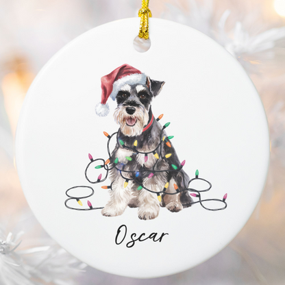 Personalized Schnauzer Ornament, Custom Dog Lover Gift