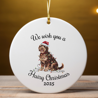 Load image into Gallery viewer, Christmas Portuguese Water Dog Ornament, Christmas Lights Dog Keepsake
