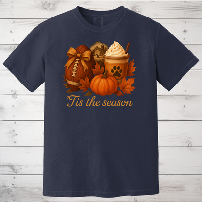 Pumpkin Spice Paw Print Football Top