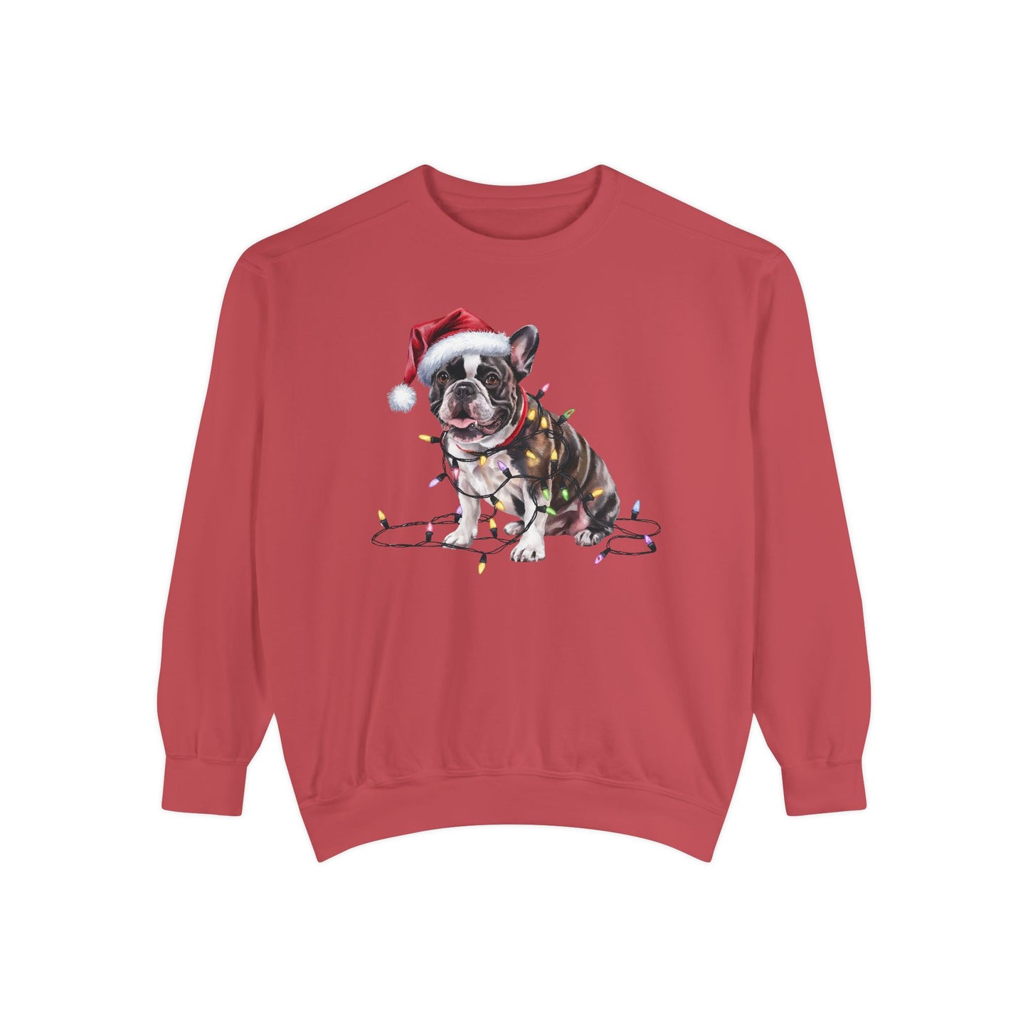 Christmas French Bulldog Sweatshirt, Christmas Lights Dog Sweatshirt, Christmas Dog, French Bulldog Mom, Gift for Dog Lover, French Bulldog