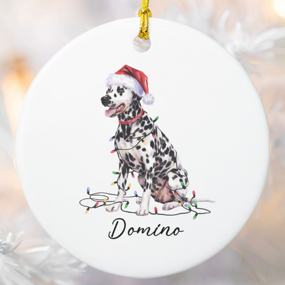 Dalmatian Christmas Ornament, Personalized Dog Ornament