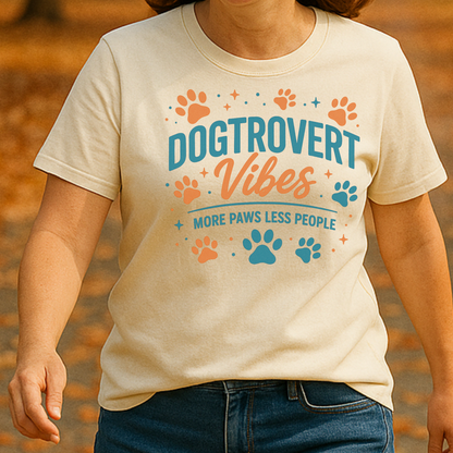 Funny Dogtrovert Vibes Retro Dog Lover Shirt