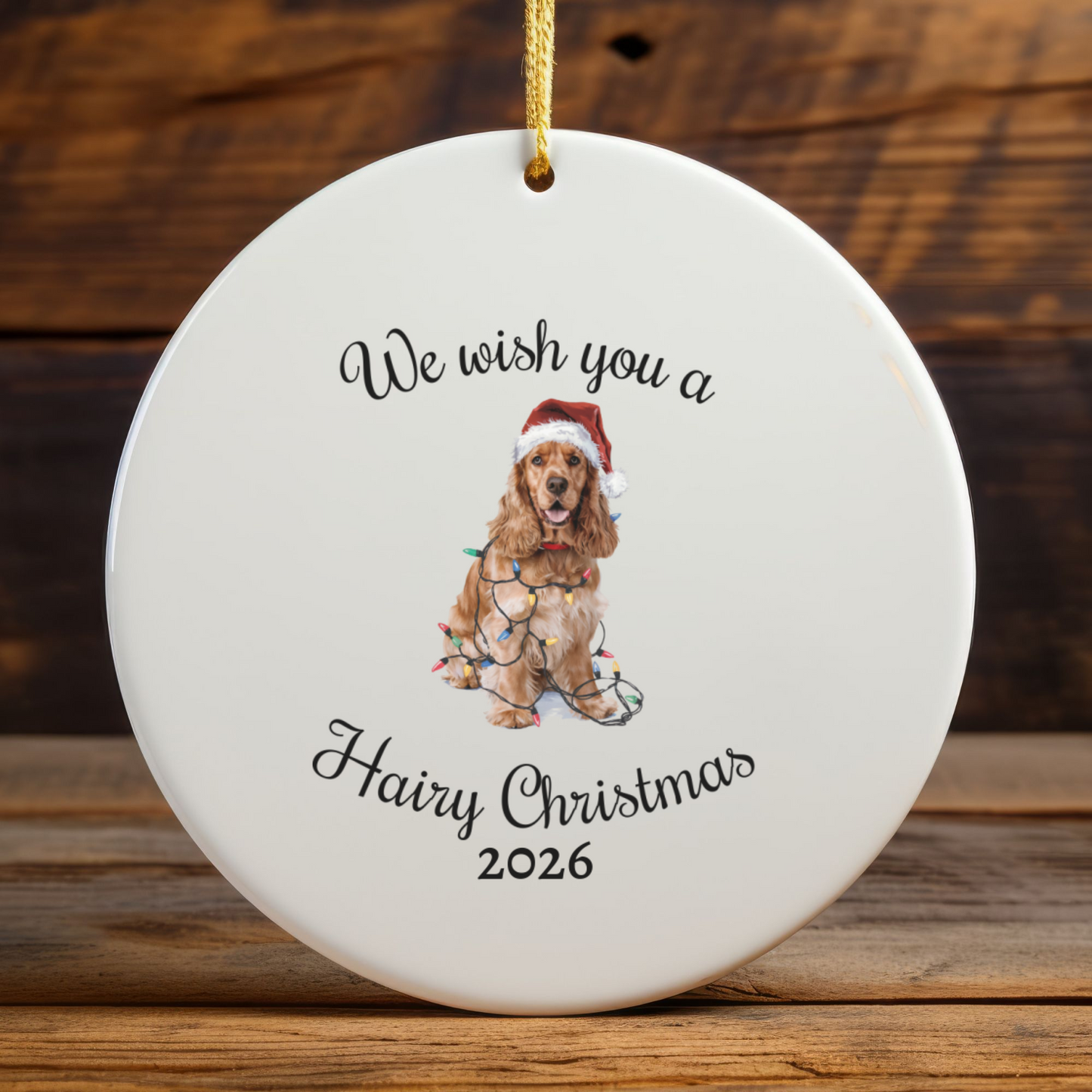 Cocker Spaniel Ornament, Personalized Christmas Keepsake