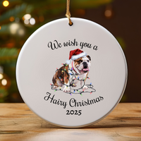 Load image into Gallery viewer, Christmas Bulldog Ornament, Christmas Lights Dog Keepsake
