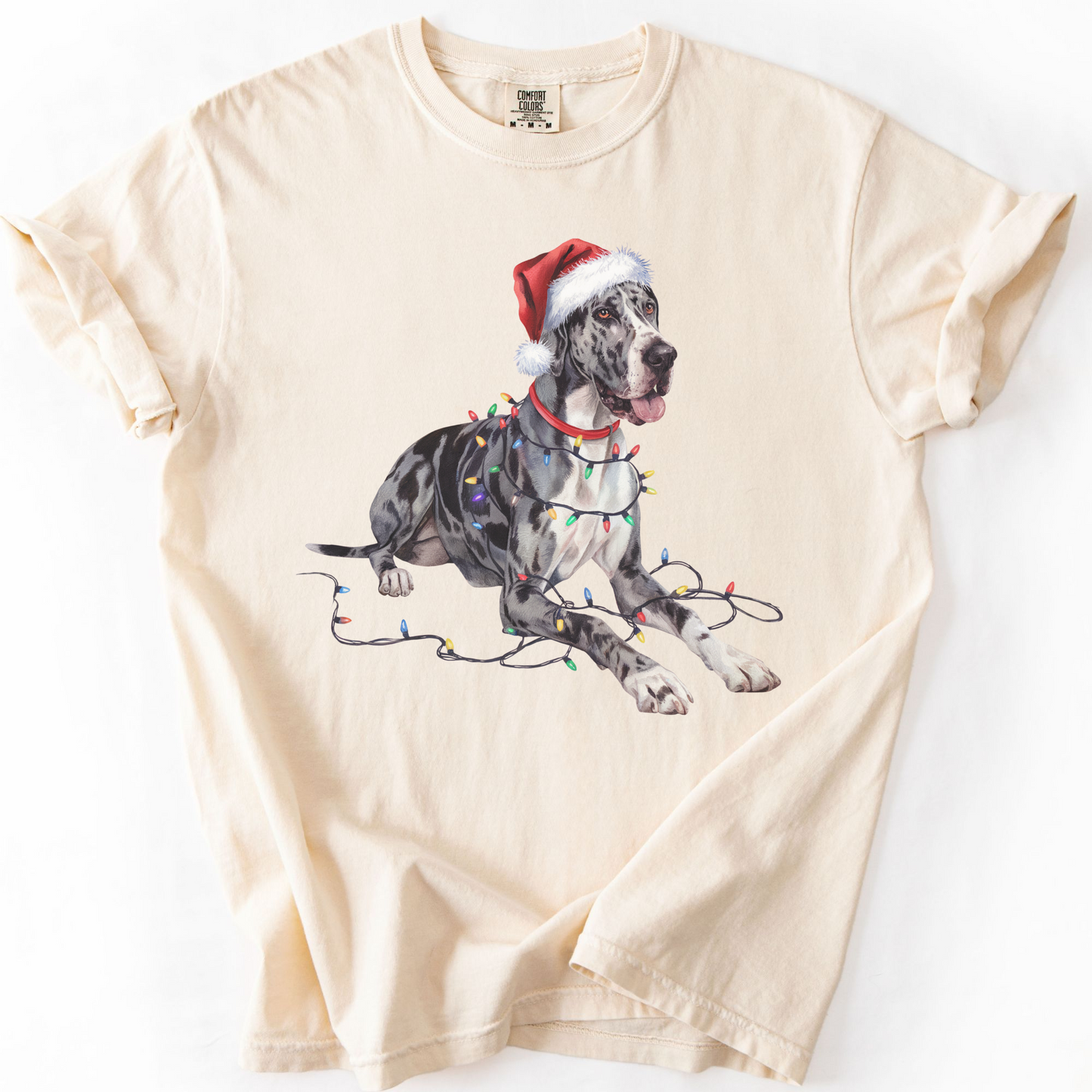 Christmas Great Dane Shirt, Christmas Lights Dog Shirt, Christmas Dog, Great Dane Mom Shirt, Gift for Dog Lover, Great Dane