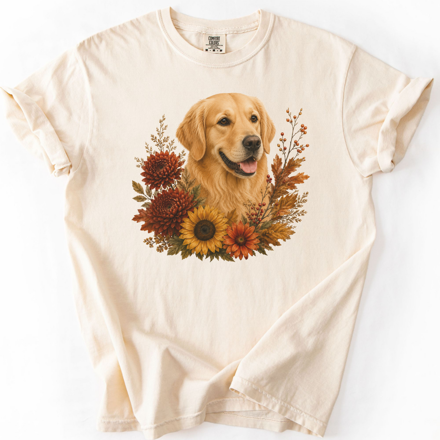 Golden Retriever Autumn Floral Shirt