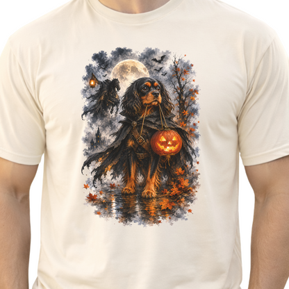 Black & Tan Cavalier Headless Horseman Inspired Halloween Comfort Colors Shirt