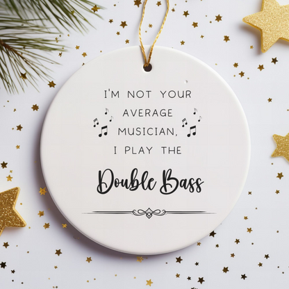 Funny Double Bass Ornament Musician Christmas Gift Orchestra Bass Player Decor