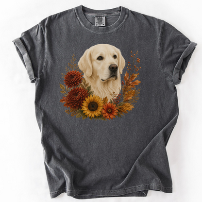 English Cream Golden Retriever Autumn Floral Shirt